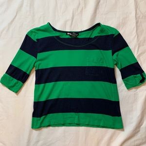 Planet Gold striped shirt EUC